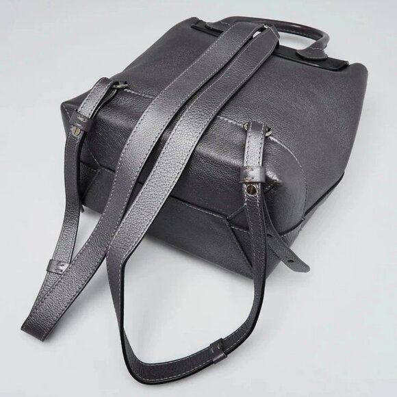 Louis Vuitton Grey/Black Leather Eyelets Lockme Backpack Bag - Picture 3 of 12